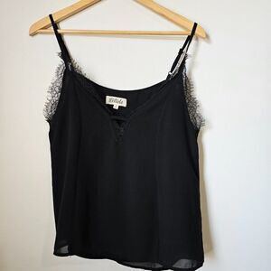 NEVER WORN LISTICLE BLACK LACED V NECK TANK TOP SIZE SMALL